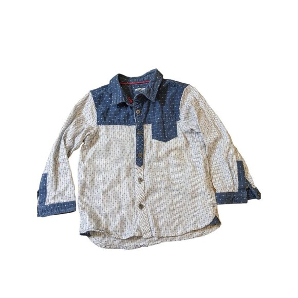 Boys Western Button Down Shirt 23 Months Denim Blue Cowboy Cotton Switzerland - Picture 1 of 4